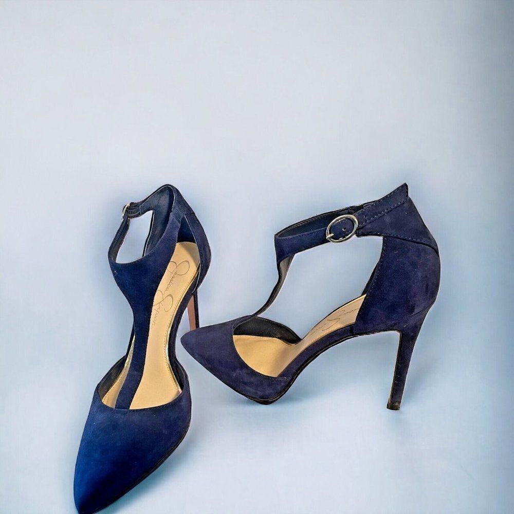 Jessica Simpson Pixxel Military Blue Suede Shoes 7.5 - Picture 5 of 8